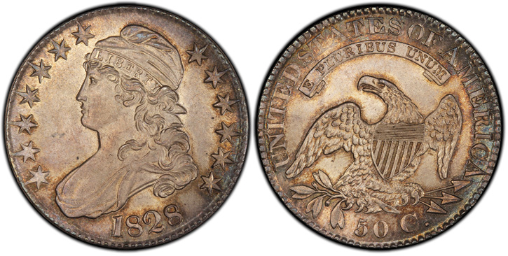1828 Capped Bust Half Dollar. O-102. Curl Base No Knob 2.  MS-65 (PCGS).